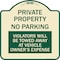 Signmission Private Property No Parking Violators Will Be Towed Away at Vehicle Owners Expense, TG-1818-23252 A-DES-TG-1818-23252 - alternate 1